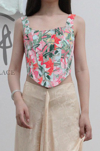 MING MA Jacquard Fishbone Corset AW21-TO01-GNPL PMM5